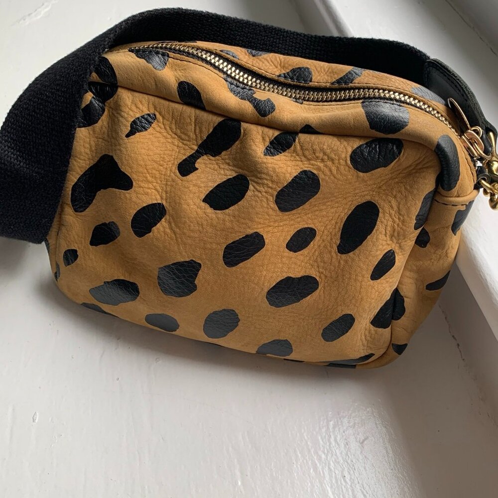 Clare V Leopard Print suede cross body bag